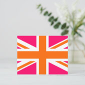 Carte Postale Union Jack rose et orange (Debout devant)
