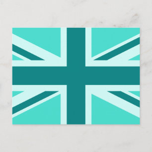 Carte Postale Union Jack turquoise et sarcelle 2
