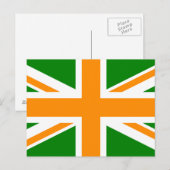 Carte Postale Union Jack vert et orange (Devant / Derrière)