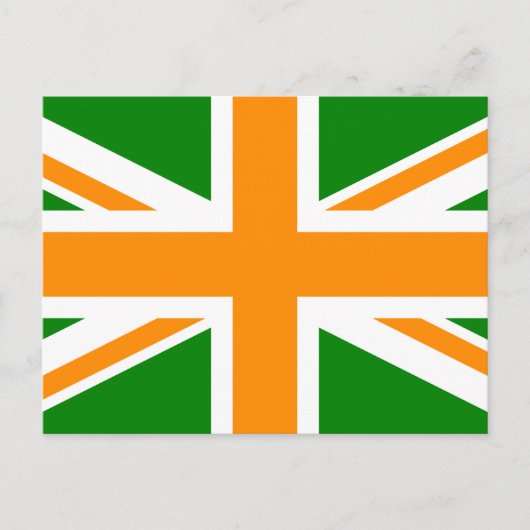 Carte Postale Union Jack vert et orange (Devant)