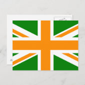 Carte Postale Union Jack verte et orange (Devant / Derrière)