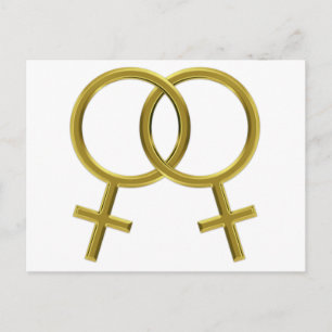 Carte Postale Union lesbienne, Symboles Vénus, Femme Couple Femm