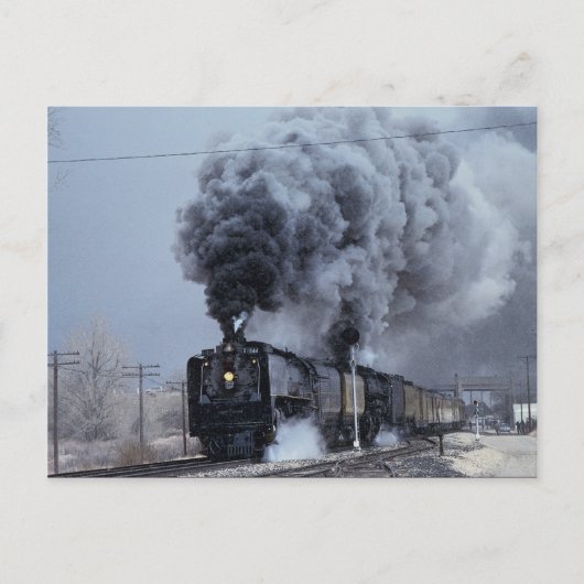 Carte Postale Union Pacific, no 844 et no 3985, quittant Win (Devant)