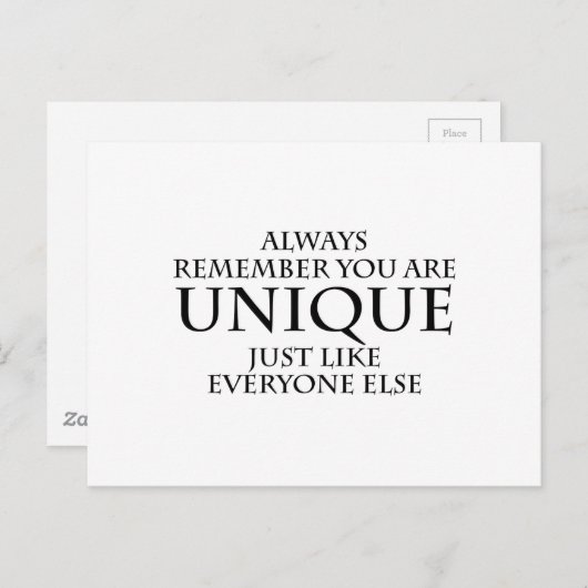 Carte Postale unique (Devant / Derrière)