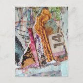 Carte Postale  unique abstract mixed media collage Time 14 (Devant)