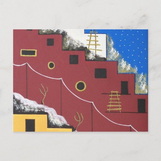 Carte Postale Unique Adobe Southwest Desert Folk Art (Devant)