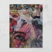 Carte Postale Unique and colorful abstract face mixed media (Devant)