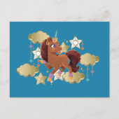 Carte Postale Unique aux étoiles et aux nuages Unicorne (Devant)