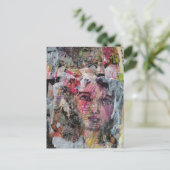 Carte Postale Unique face mixed media collage (Debout devant)