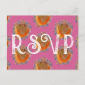 Carte Postale Unique Hot Rose Aquarelle Fleur sauvage mariage RS (Devant)