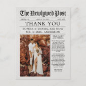 Carte postale unique Mariage journal Merci (Devant)