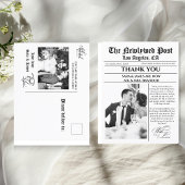 Carte postale unique Mariage journal Merci