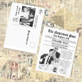 Carte postale unique Mariage journal Merci