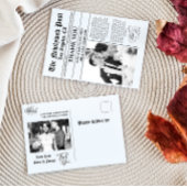 Carte postale unique Mariage journal Merci