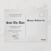 Carte Postale Unique Newspaper Funny Kids Save the Date Wedding  (Dos)