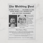 Carte Postale Unique Newspaper Funny Kids Save the Date Wedding  (Devant)