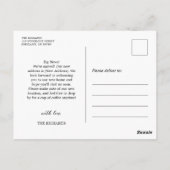 Carte Postale Unique Nous avons déplacé une nouvelle adresse Mov (Dos)