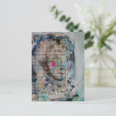 Carte Postale Unique person mixed media Collage pink star (Debout devant)