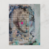 Carte Postale Unique person mixed media Collage pink star (Devant)