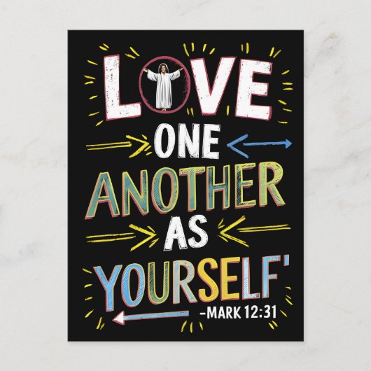Carte Postale Unite With Love : Embrassez le message (Devant)