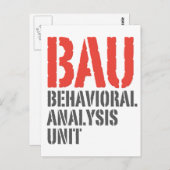 Carte Postale Unités d'analyse comportementale BAU (Devant / Derrière)