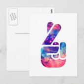 Carte Postale Univers 'Doigts croisés' (Devant / Derrière)