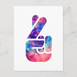 Carte Postale Univers 'Doigts croisés'