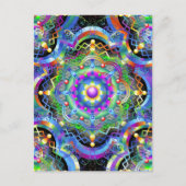 Carte Postale Univers Mandala Couleurs Psychédéliques (Devant)