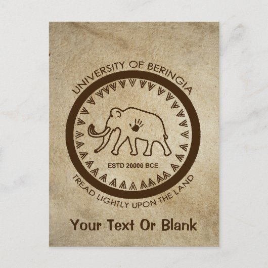 Carte Postale Université de Beringia Mammoth (Devant)
