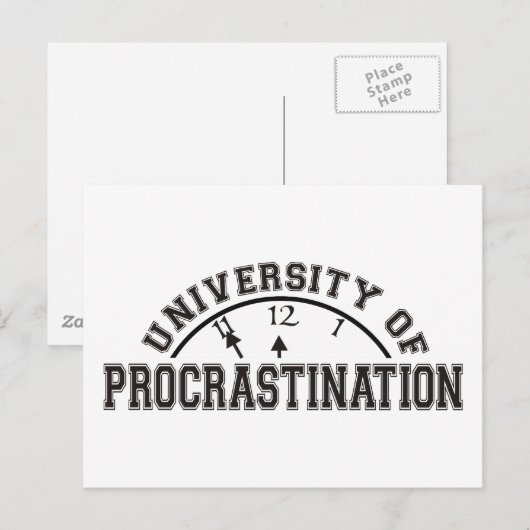 Carte Postale Université de Procrastination (Devant / Derrière)