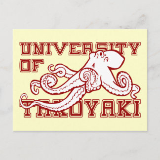 Carte Postale Université Takoyaki Japonais poulpe drôle