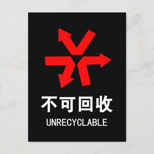 Carte Postale Unrecyclable ~ Signe chinois Hanzi (Devant)