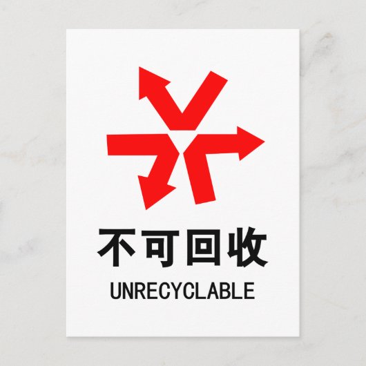 Carte Postale Unrecyclable ~ Signe chinois Hanzi (Devant)