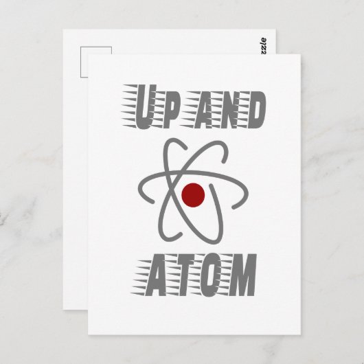 Carte Postale Up and ATOM, Science Humour Pun drôle (Devant / Derrière)