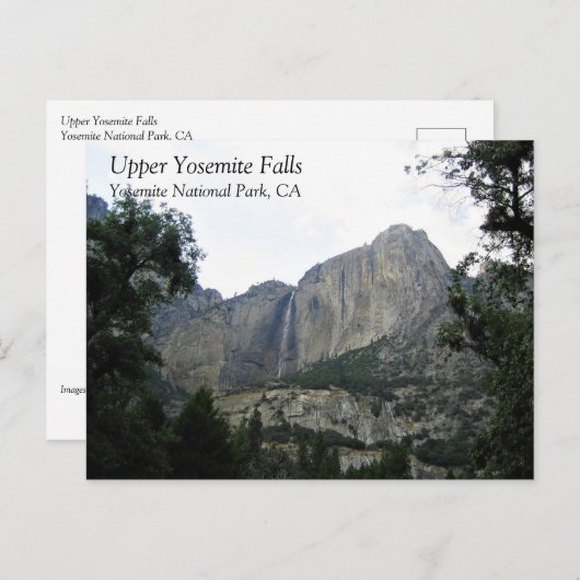 Carte Postale Upper Yosemite Falls, parc national Yosemite, CA P (Devant / Derrière)