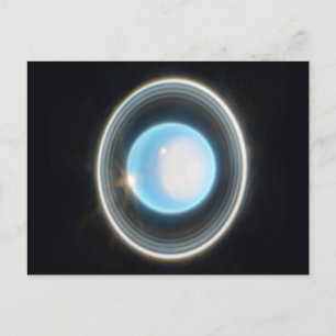 Carte Postale Uranus planétaire avec anneaux Image JWST
