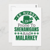 Carte Postale Urgences de l'ER Prone à Shenanigans Jour de la Sa (Devant / Derrière)