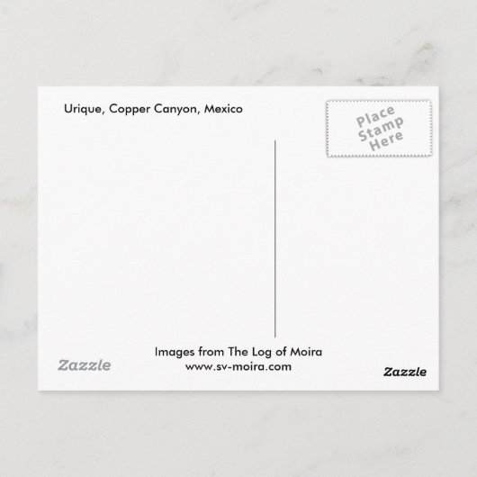 Carte Postale Urique, Copper Canyon, Mexique (Dos)