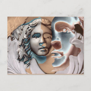 Carte Postale Urn Face Cuivre Bleu Ordinateur Art