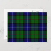 Carte Postale Urquhart tartan bleu vert plaid (Devant / Derrière)