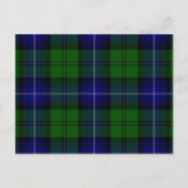 Carte Postale Urquhart tartan bleu vert plaid (Devant)