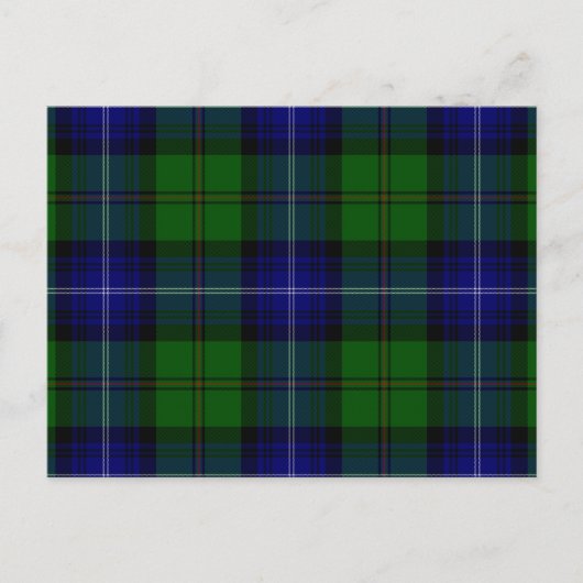 Carte Postale Urquhart tartan bleu vert plaid (Devant)