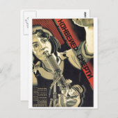 Carte Postale URSS CCCP Guerre froide Union soviétique Propagati (Devant / Derrière)