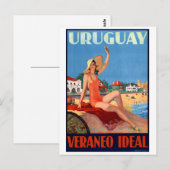 Carte Postale Uruguay Veraneo Poster Vintage voyage idéal (Devant / Derrière)