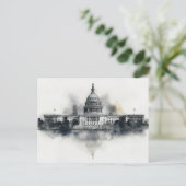 Carte postale US Capitol Washington DC noir et bla (Debout devant)