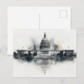 Carte postale US Capitol Washington DC noir et bla (Devant / Derrière)