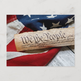 Carte Postale US Constitution and Flag