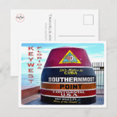 Carte Postale US Florida - Key West - Bouée à pointe la plus au  (Devant / Derrière)
