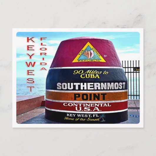 Carte Postale US Florida - Key West - Bouée à pointe la plus au  (Devant)