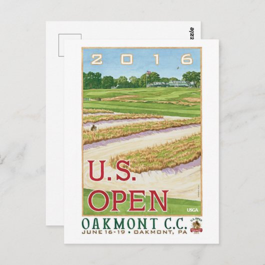 Carte Postale US Golf ouvert 2016 Oakmont pa, cadeaux (Devant / Derrière)